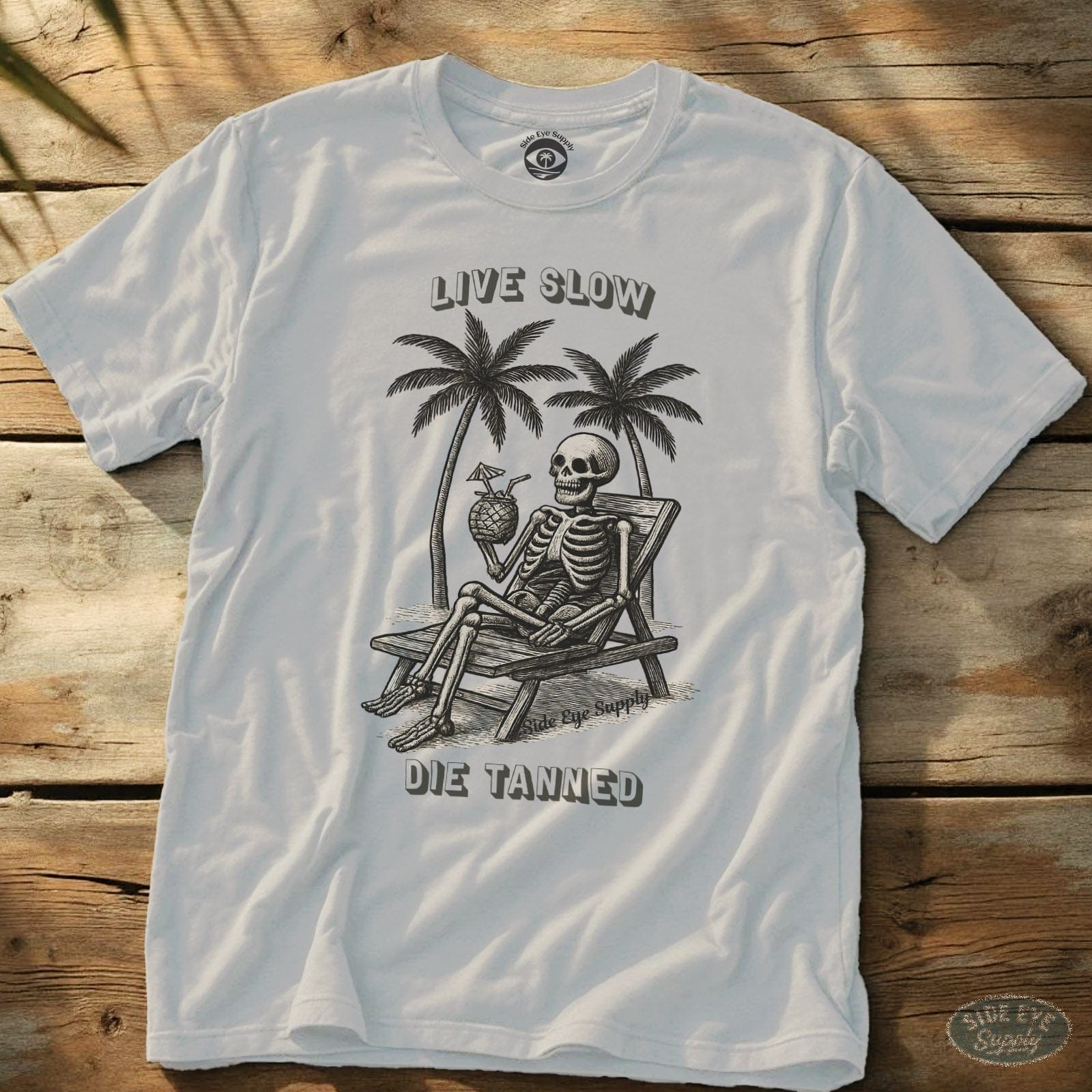 Live Slow Tee White / S - by Side Eye Supply - Surf Beach Life Apparel