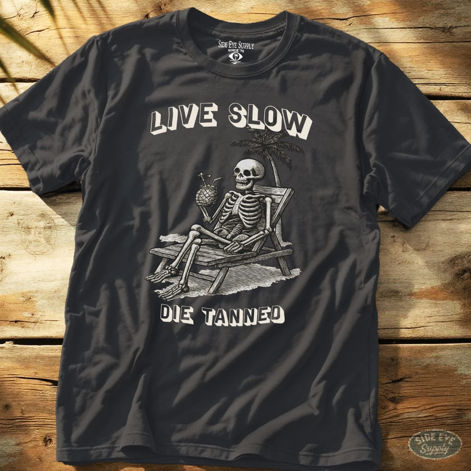 Live Slow Tee Charcoal / S - by Side Eye Supply - Surf Beach Life Apparel