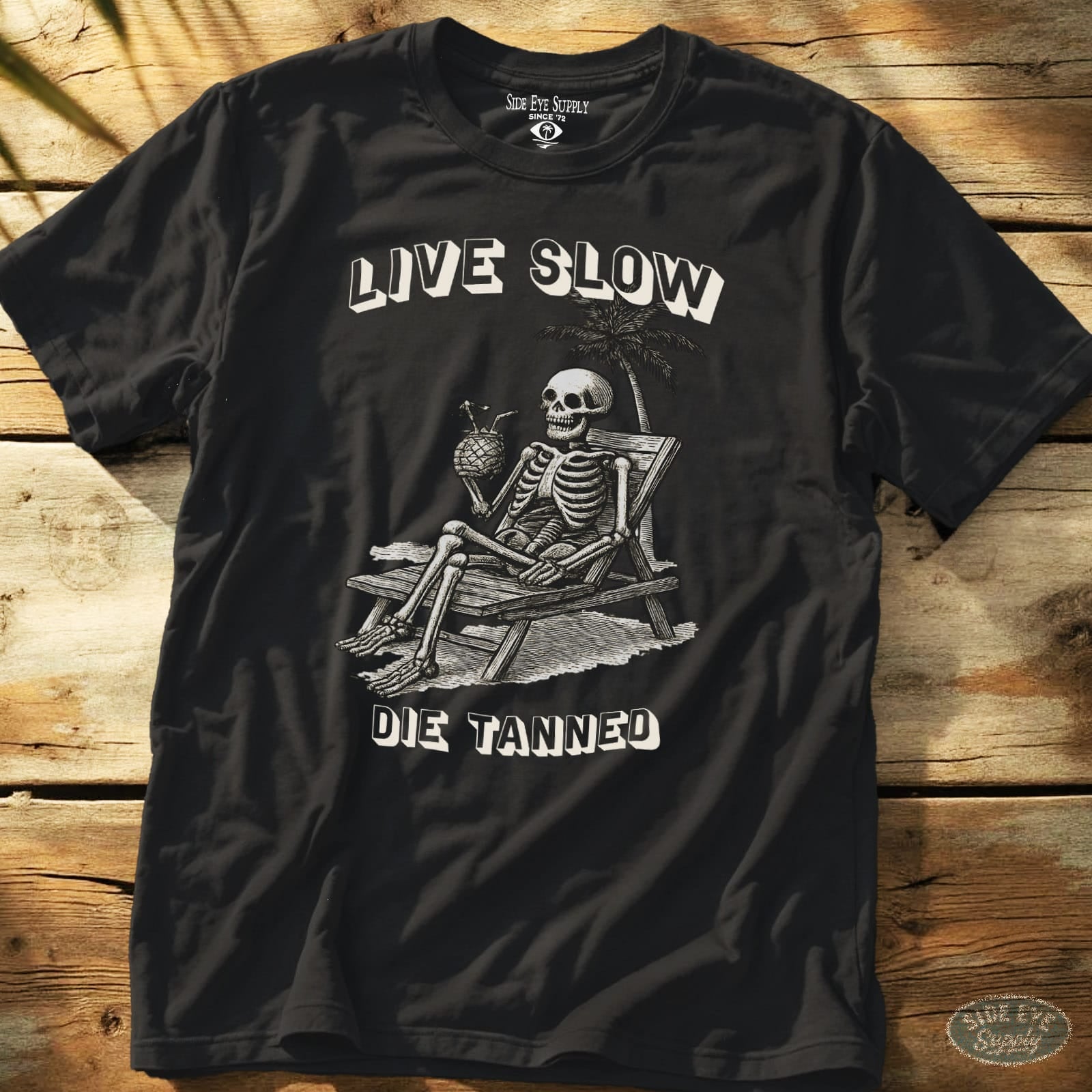 Live Slow Tee Black / S - by Side Eye Supply - Surf Beach Life Apparel
