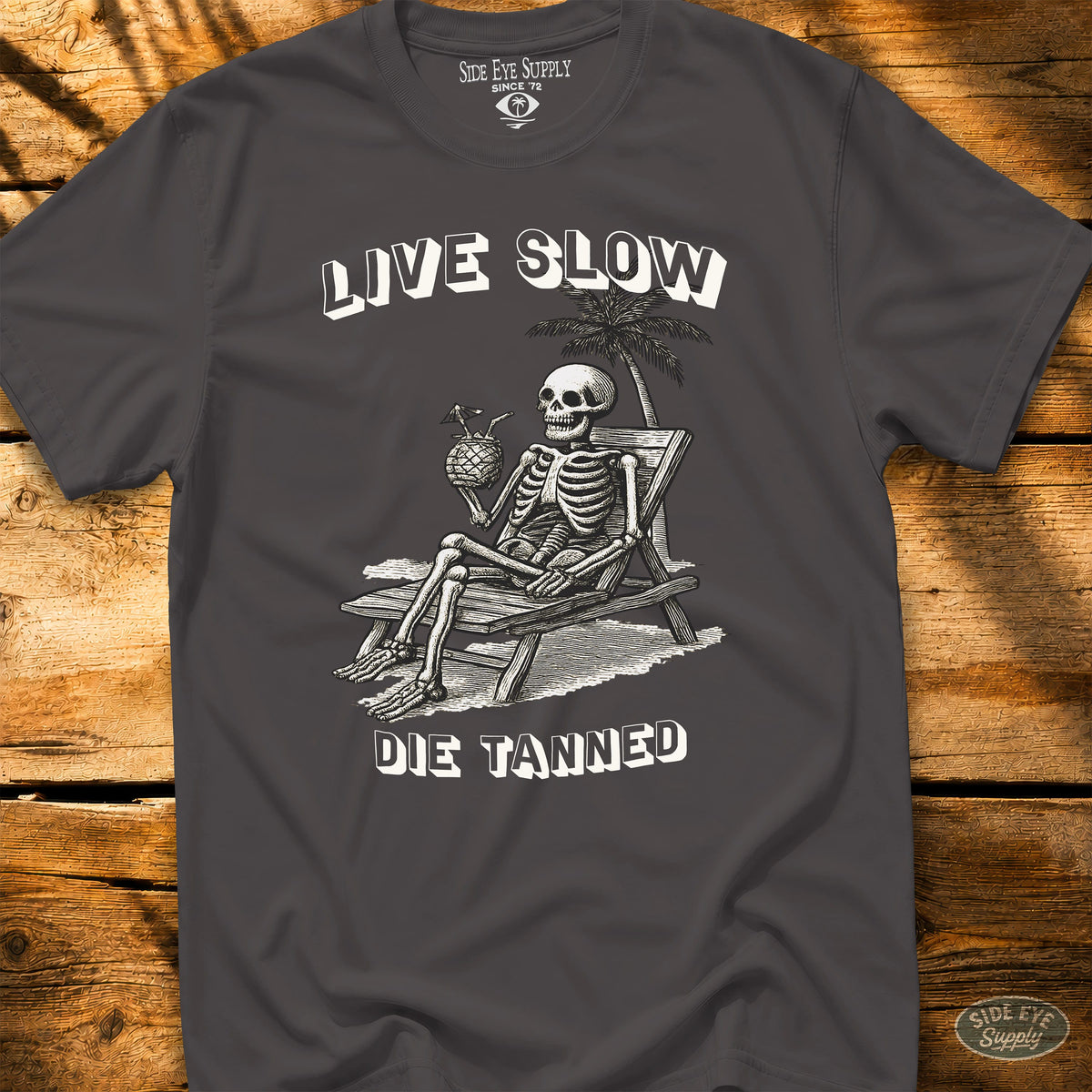 Live Slow Tee Charcoal / S - by Side Eye Supply - Surf Beach Life Apparel