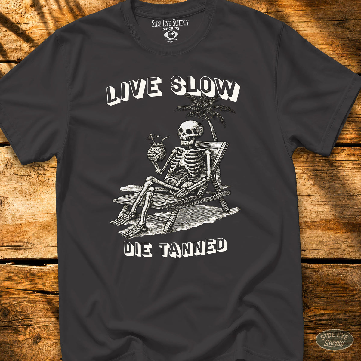 Live Slow Tee Black / S - by Side Eye Supply - Surf Beach Life Apparel