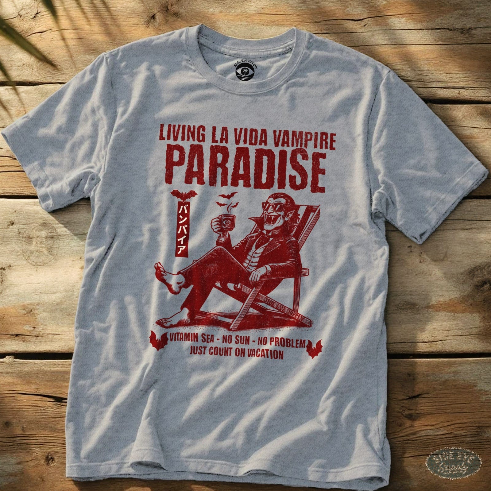 Living La Vida Vampire Tee Sport Grey / S - by Side Eye Supply - Surf Beach Life Apparel
