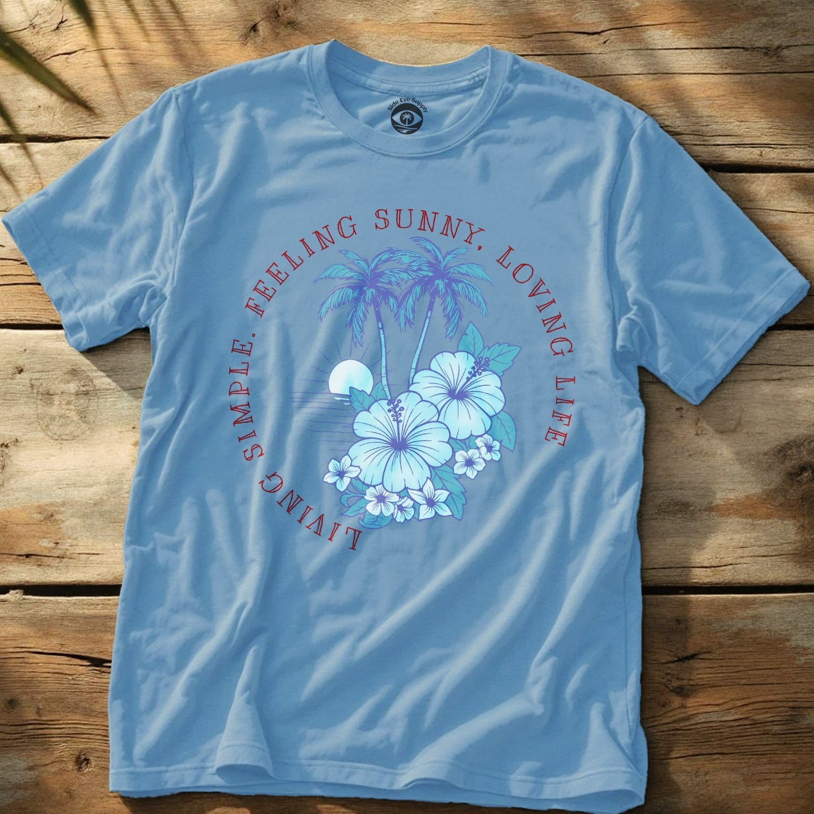 Living Simple Tee Light Blue / S - by Side Eye Supply - Surf Beach Life Apparel