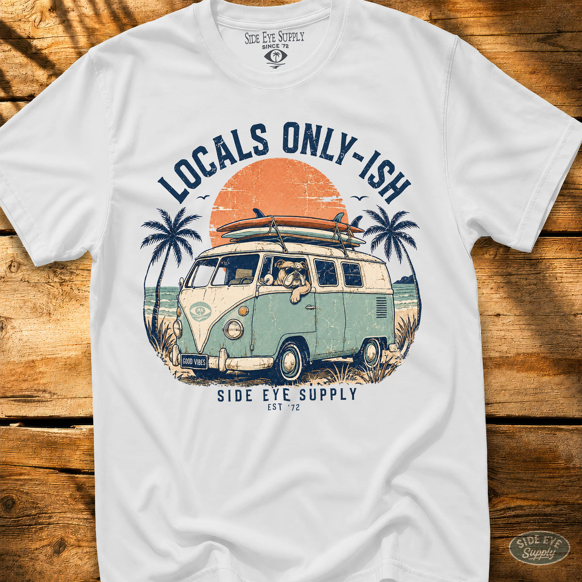 Locals Only-ish Tee White / S - by Side Eye Supply - Surf Beach Life Apparel