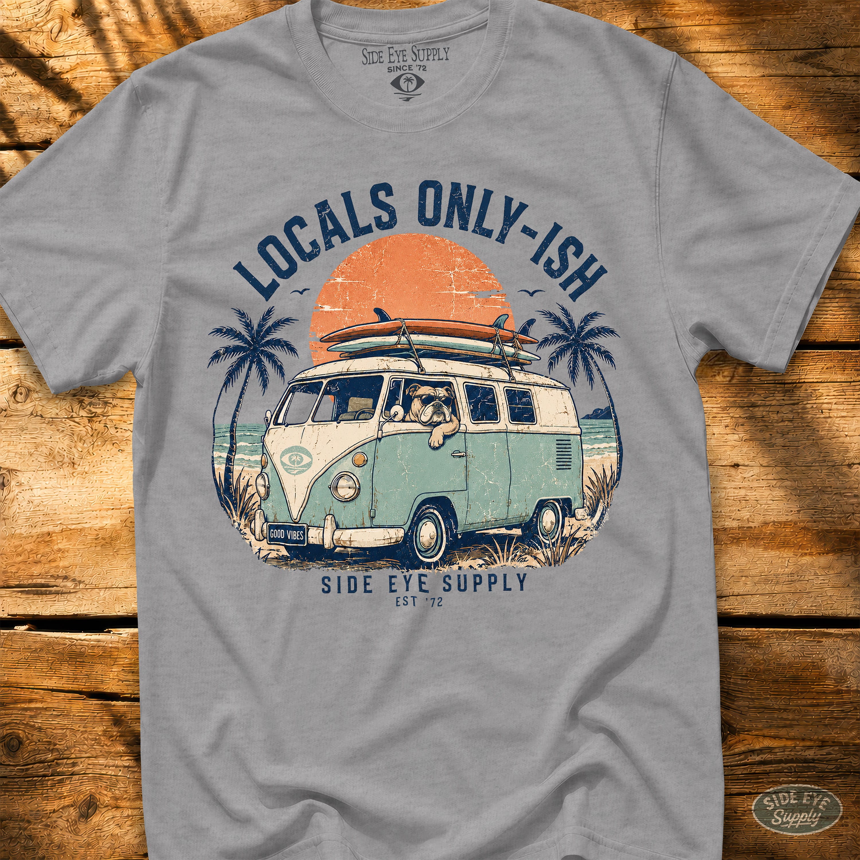 Locals Only-ish Tee Sport Grey / S - by Side Eye Supply - Surf Beach Life Apparel