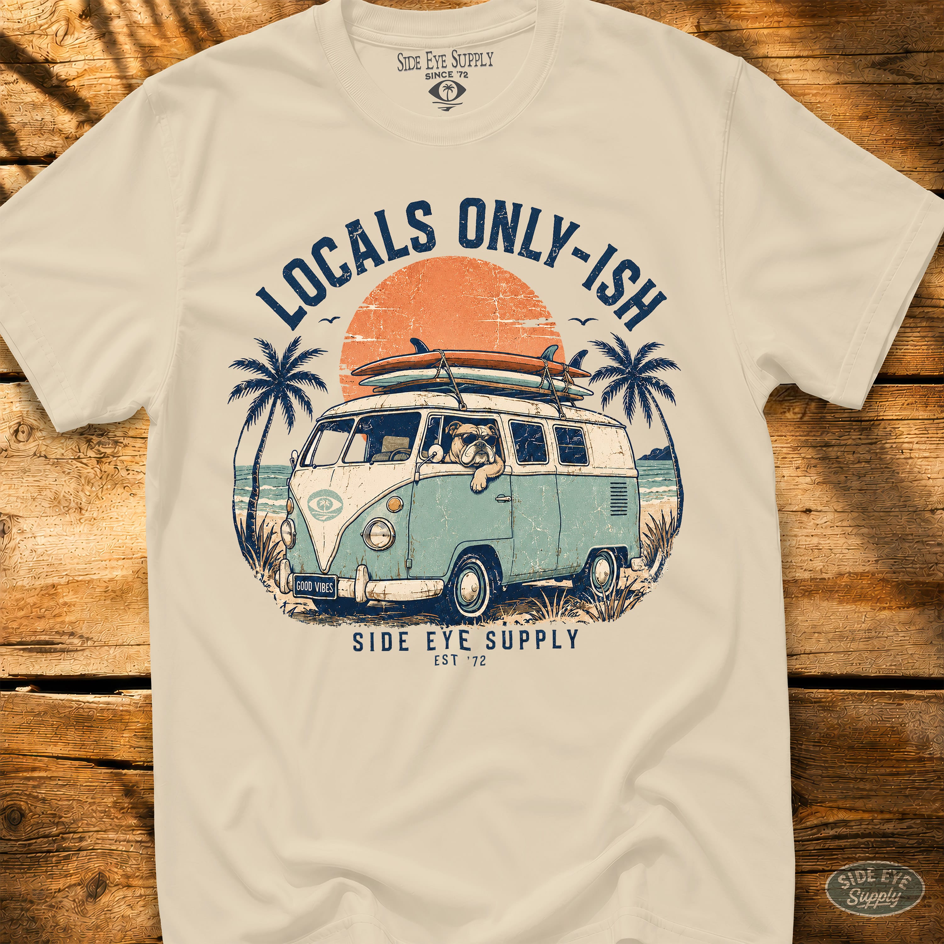 Locals Only-ish Tee Natural / S - by Side Eye Supply - Surf Beach Life Apparel
