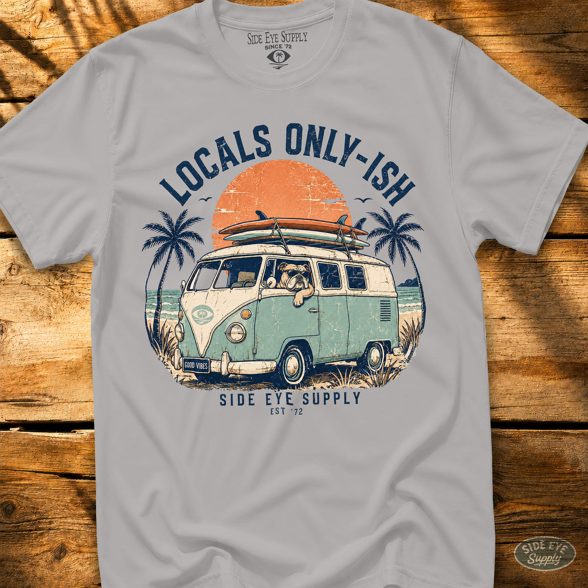 Locals Only-ish Tee Ice Grey / S - by Side Eye Supply - Surf Beach Life Apparel
