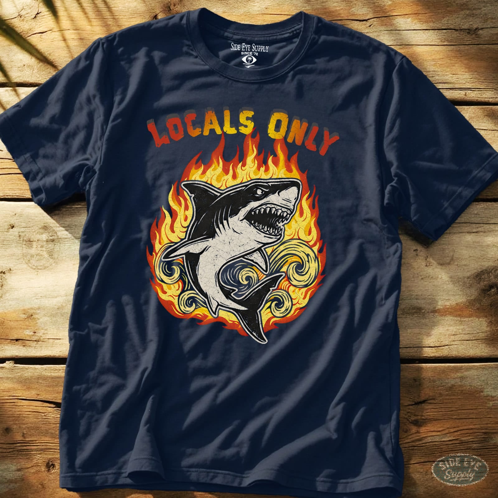 Locals Only Tee Navy / S - by Side Eye Supply - Surf Beach Life Apparel