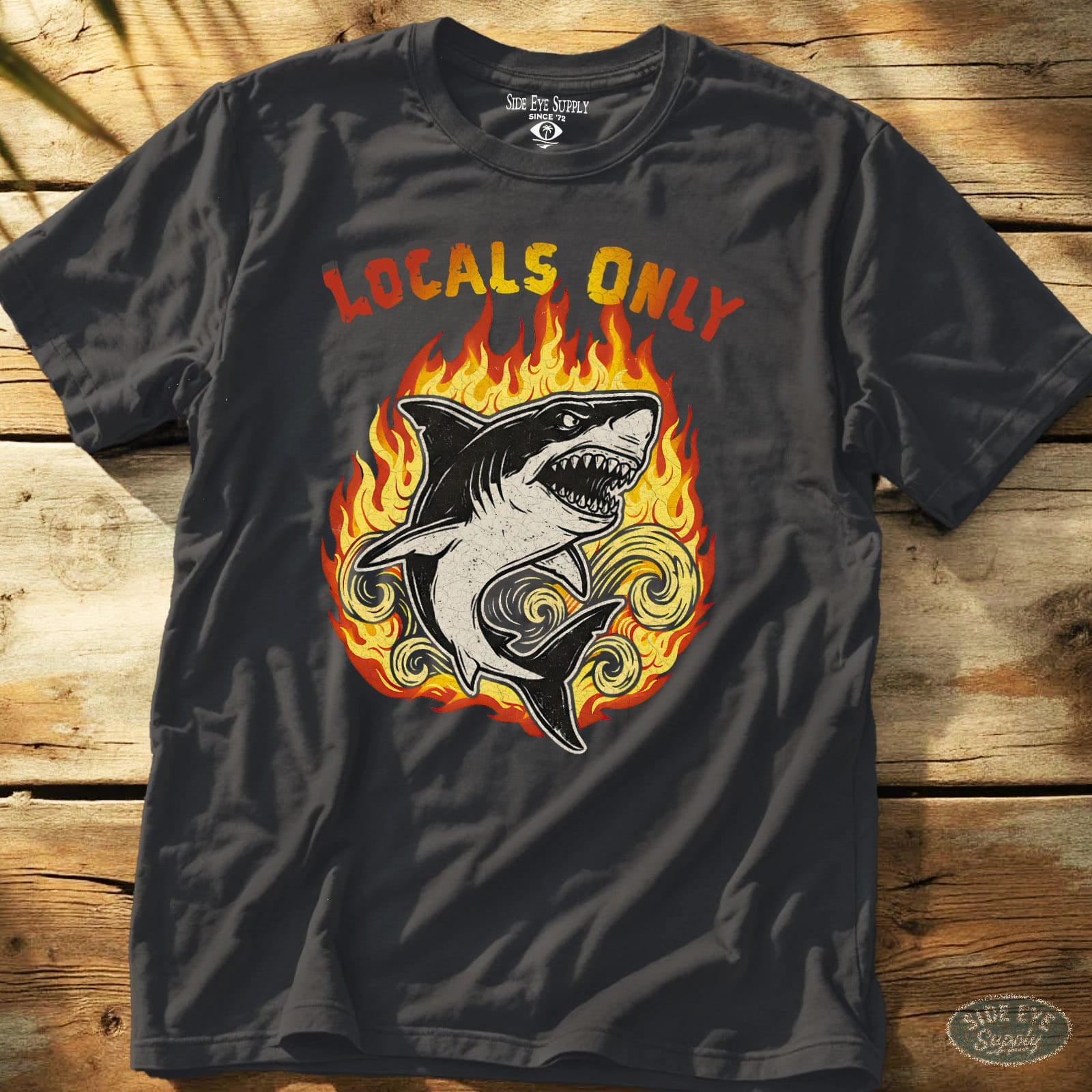 Locals Only Tee Charcoal / S - by Side Eye Supply - Surf Beach Life Apparel