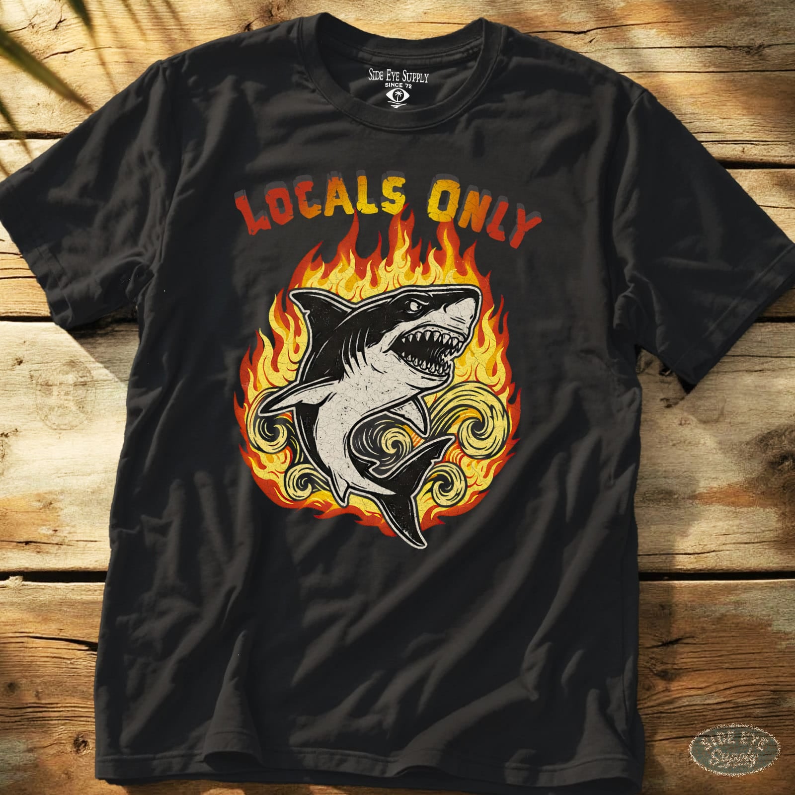 Locals Only Tee Black / S - by Side Eye Supply - Surf Beach Life Apparel