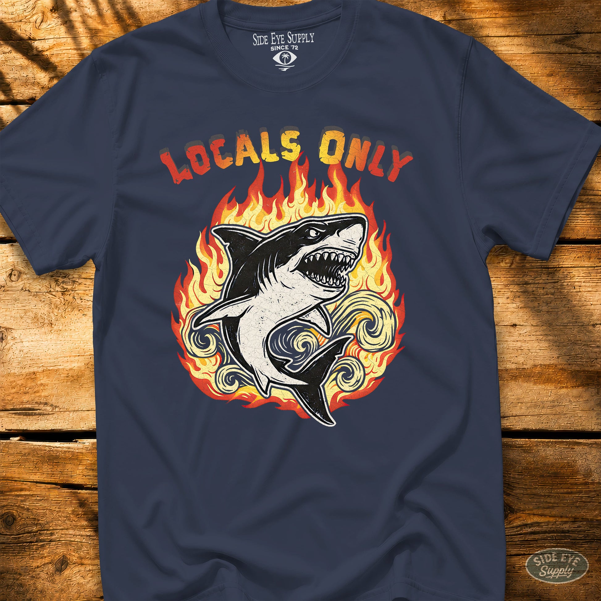 Locals Only Tee Navy / S - by Side Eye Supply - Surf Beach Life Apparel