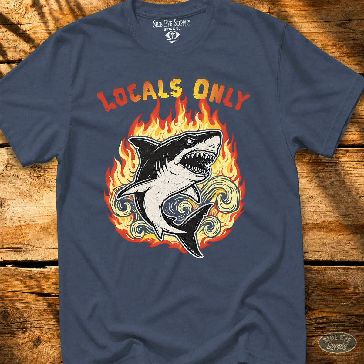 Locals Only Tee Heather Indigo / S - by Side Eye Supply - Surf Beach Life Apparel