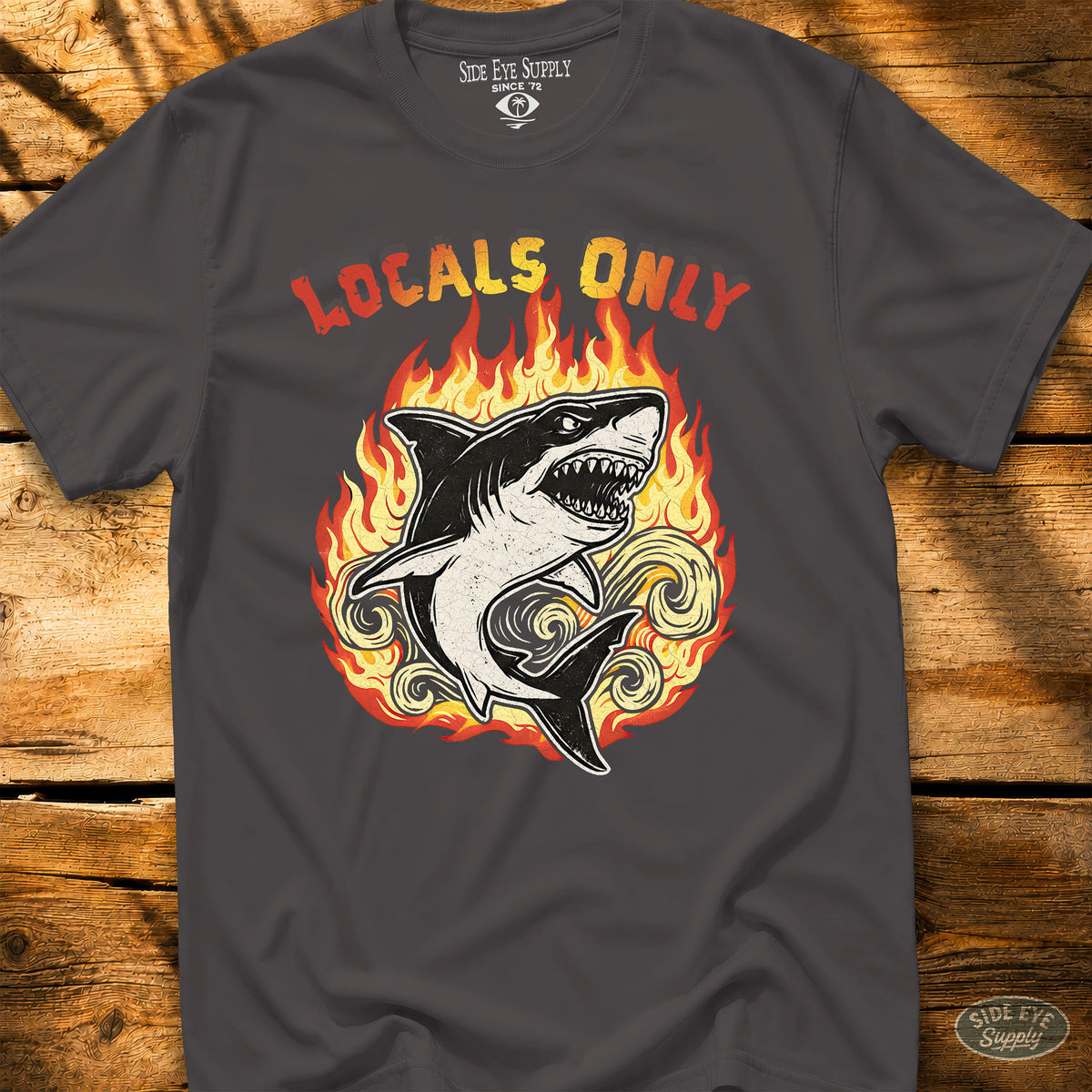 Locals Only Tee Charcoal / S - by Side Eye Supply - Surf Beach Life Apparel