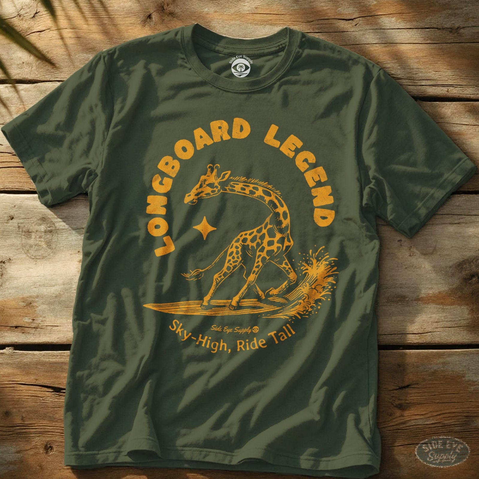 Longboard Legend Tee Military Green / S - by Side Eye Supply - Surf Beach Life Apparel