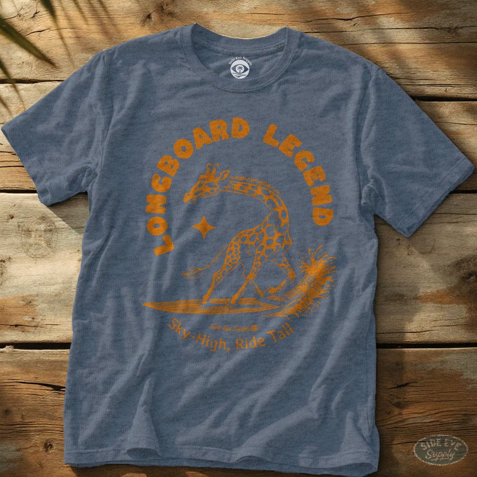 Longboard Legend Tee Heather Indigo / S - by Side Eye Supply - Surf Beach Life Apparel