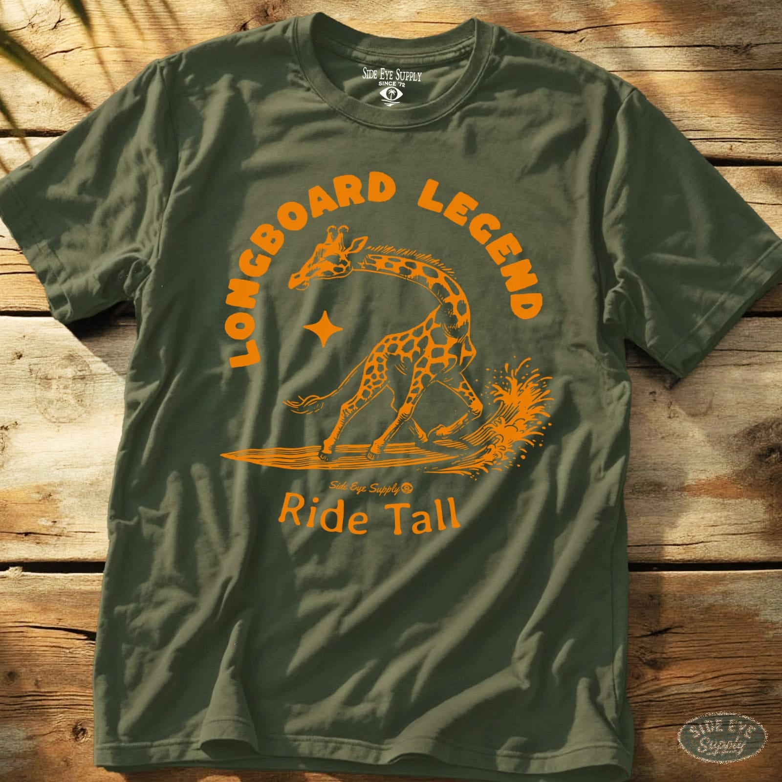 Longboard Legend Tee Military Green / S - by Side Eye Supply - Surf Beach Life Apparel