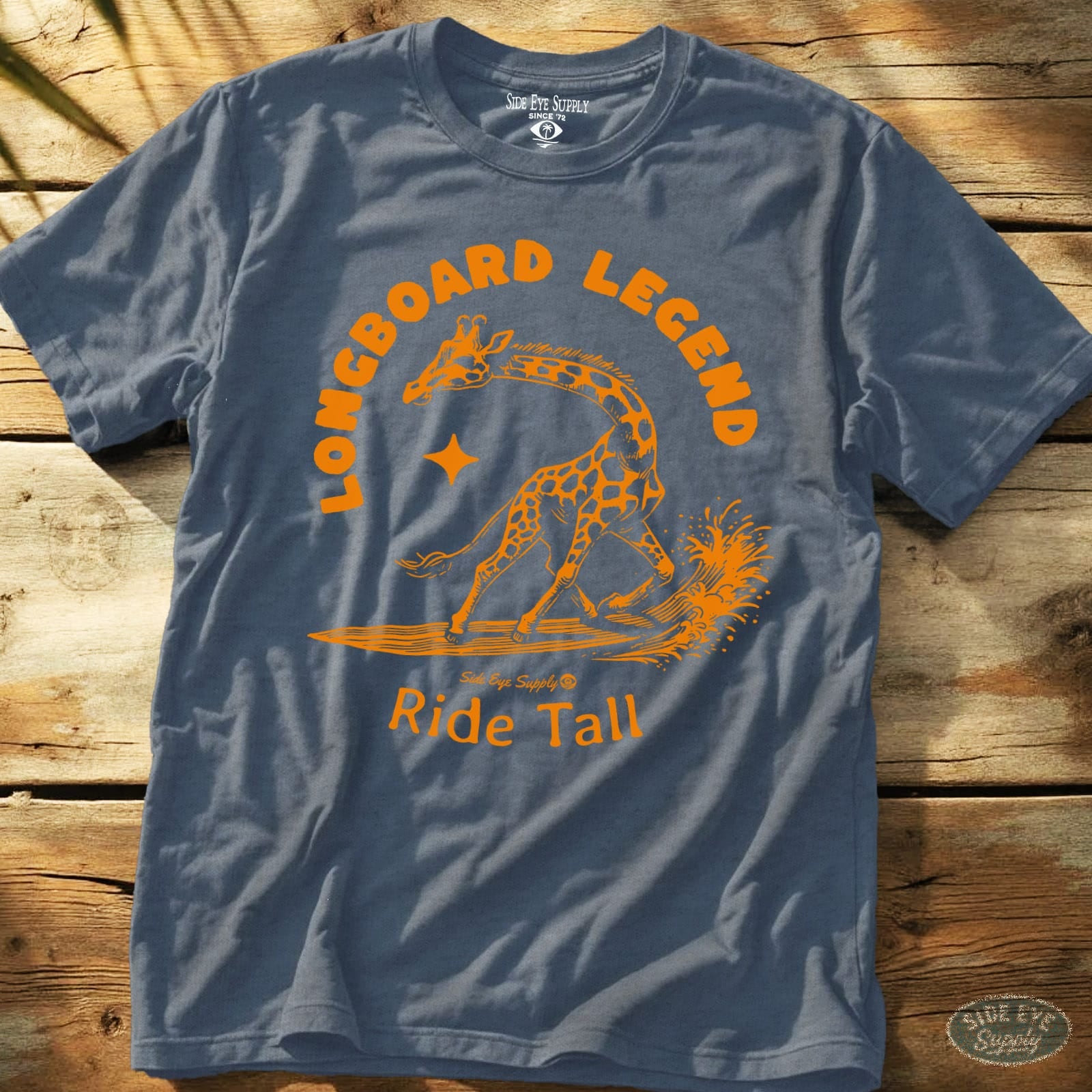 Longboard Legend Tee Heather Indigo / S - by Side Eye Supply - Surf Beach Life Apparel