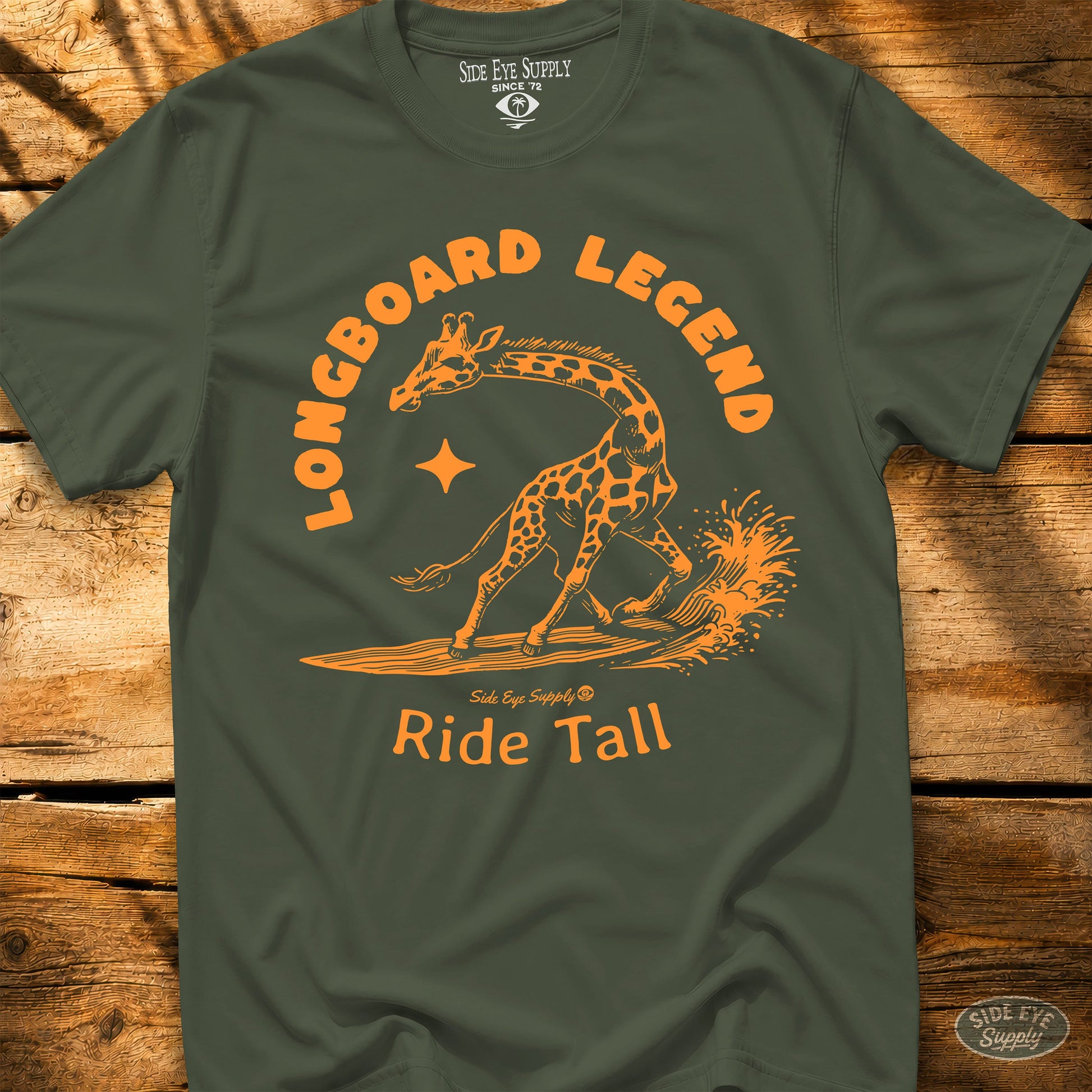 Longboard Legend Tee Military Green / S - by Side Eye Supply - Surf Beach Life Apparel