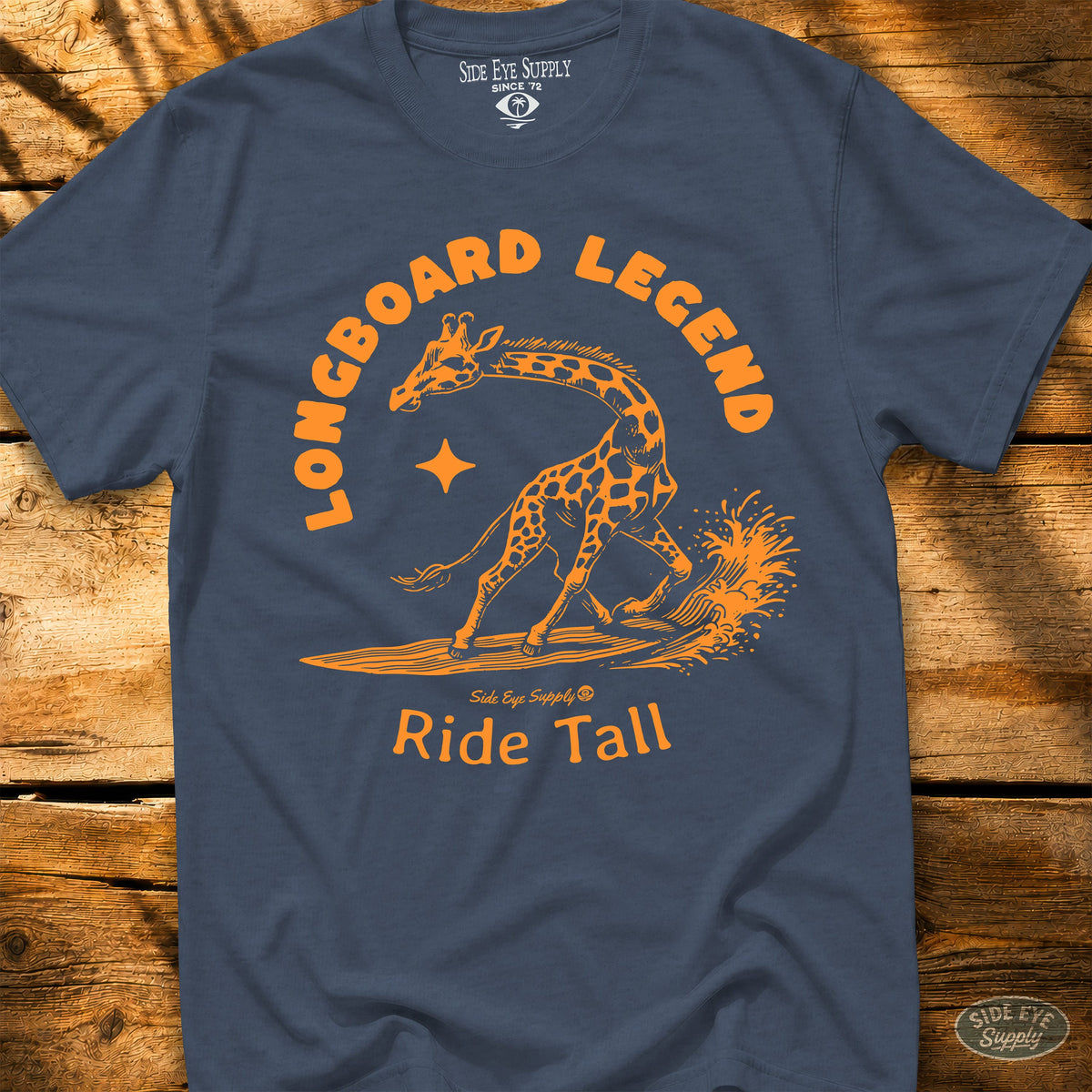 Longboard Legend Tee Heather Indigo / S - by Side Eye Supply - Surf Beach Life Apparel