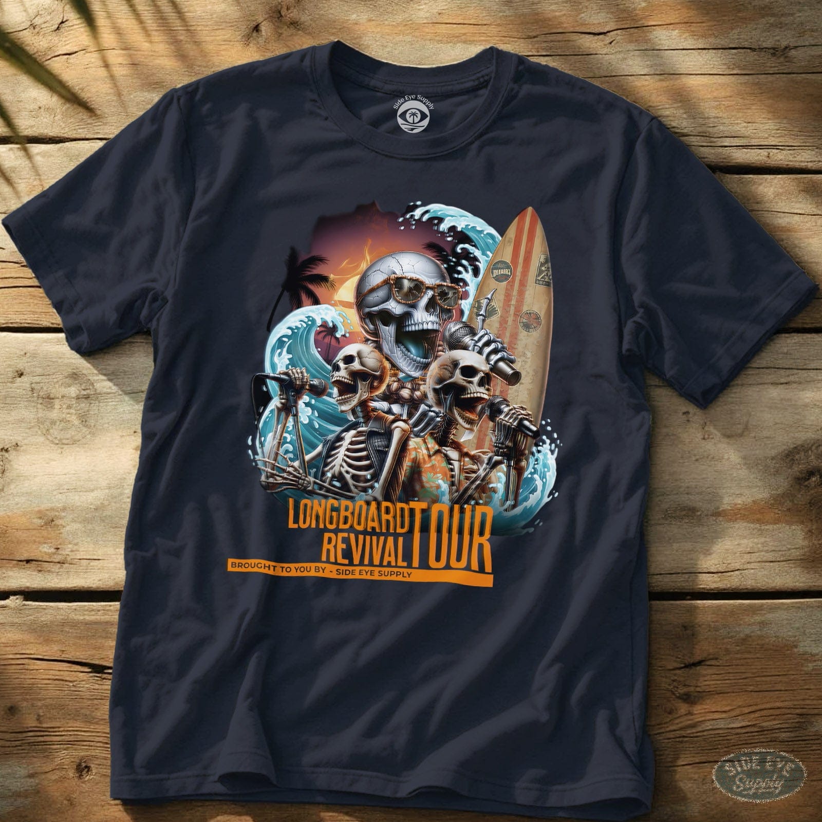 Longboard Revival Tee Navy / S - by Side Eye Supply - Surf Beach Life Apparel