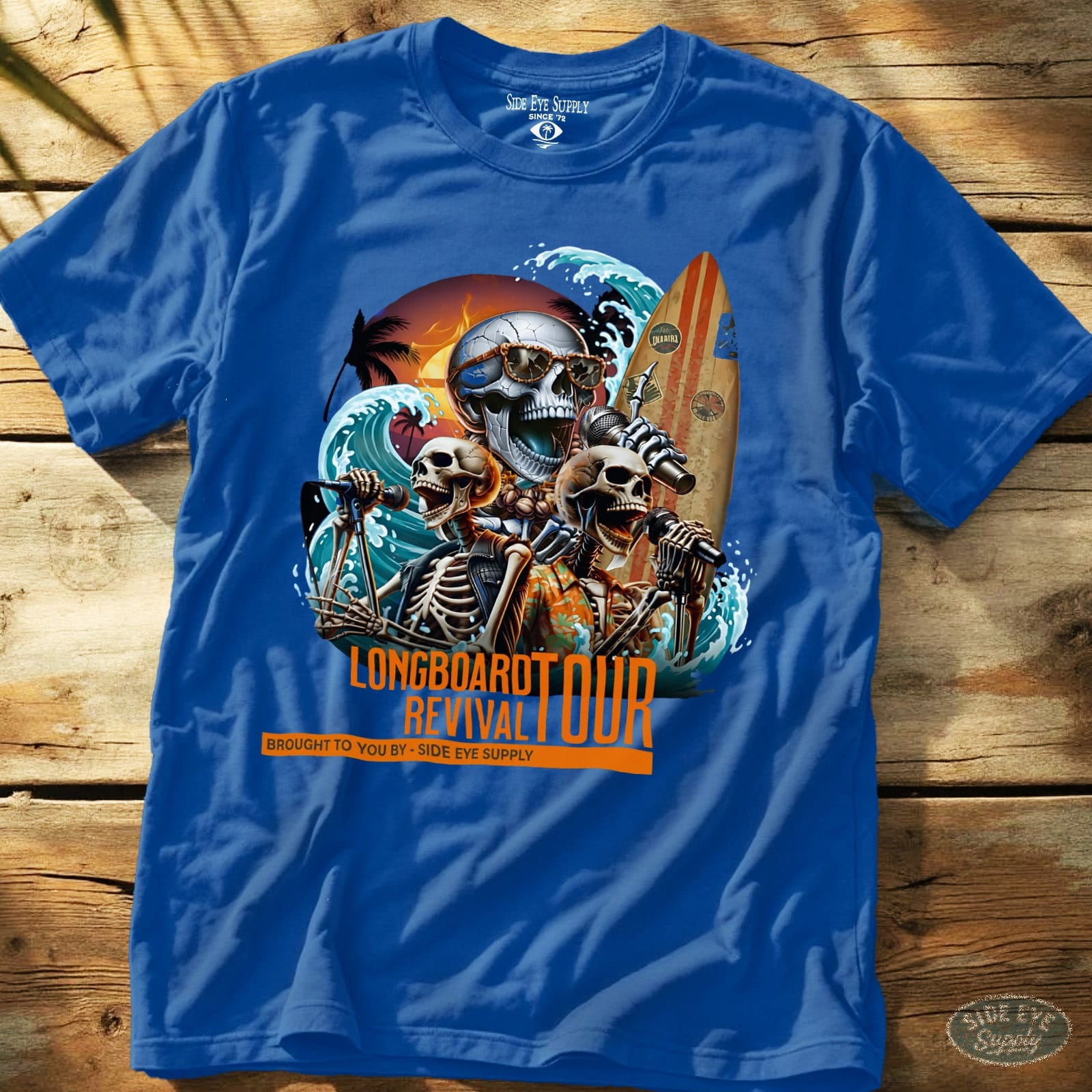 Longboard Revival Tee Royal / S - by Side Eye Supply - Surf Beach Life Apparel