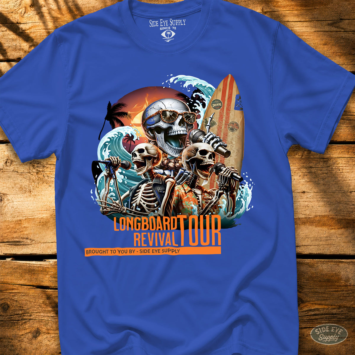 Longboard Revival Tee Royal / S - by Side Eye Supply - Surf Beach Life Apparel