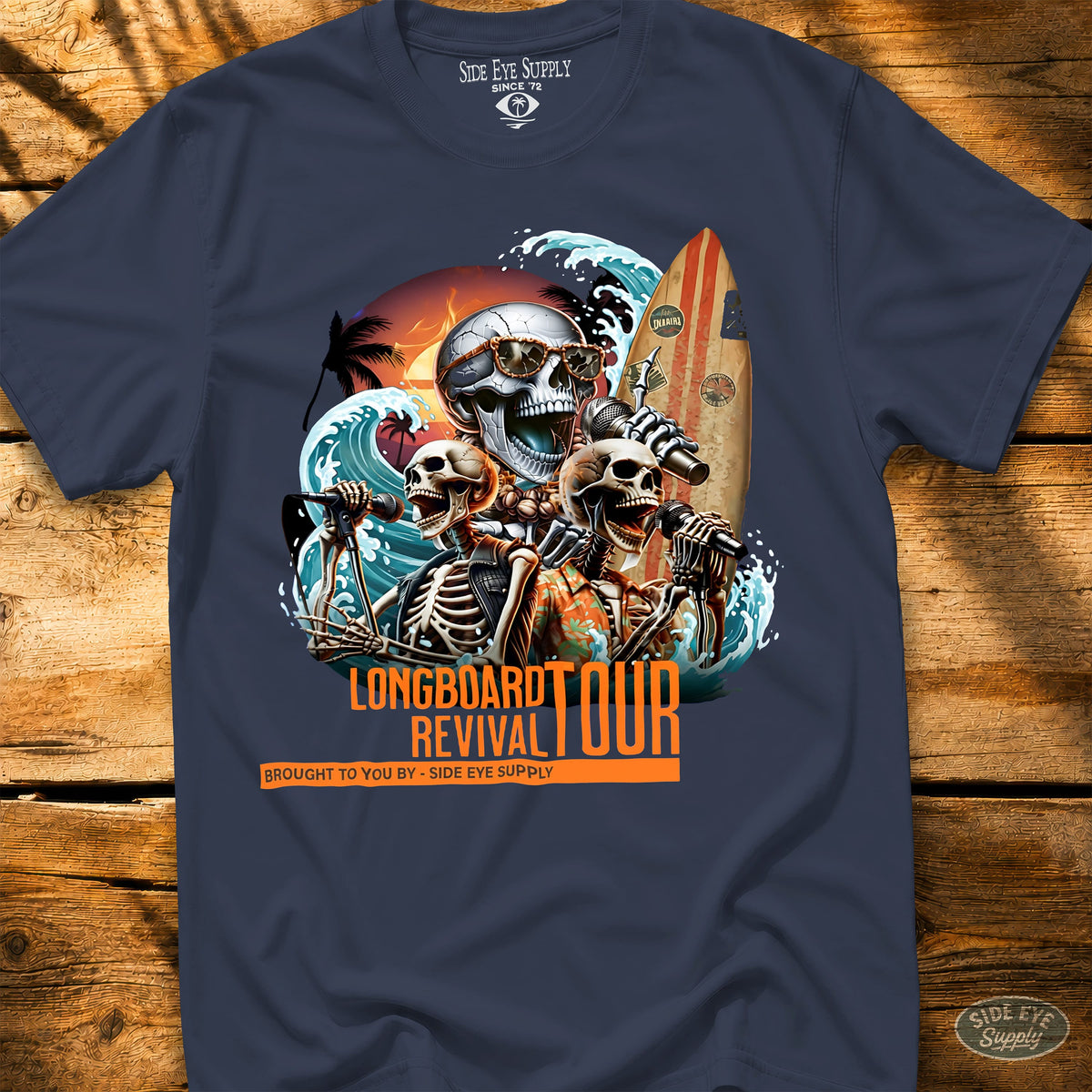 Longboard Revival Tee Navy / S - by Side Eye Supply - Surf Beach Life Apparel