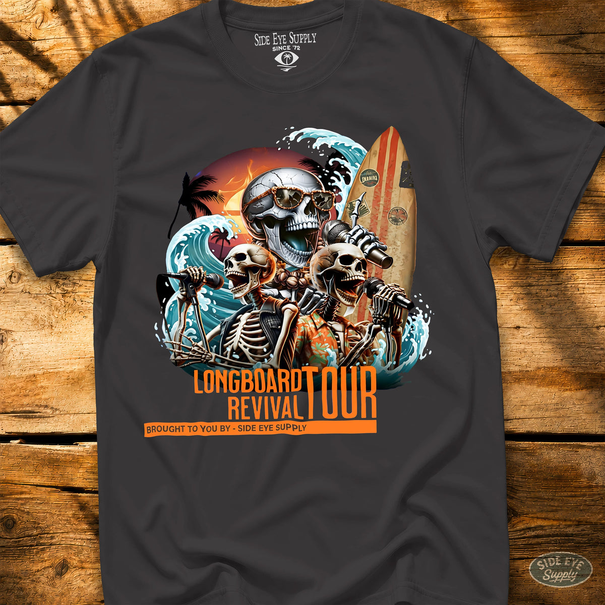 Longboard Revival Tee Black / S - by Side Eye Supply - Surf Beach Life Apparel