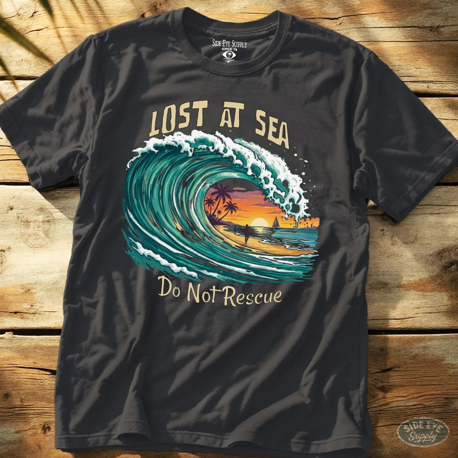 Lost At Sea Tee Charcoal / S - by Side Eye Supply - Surf Beach Life Apparel
