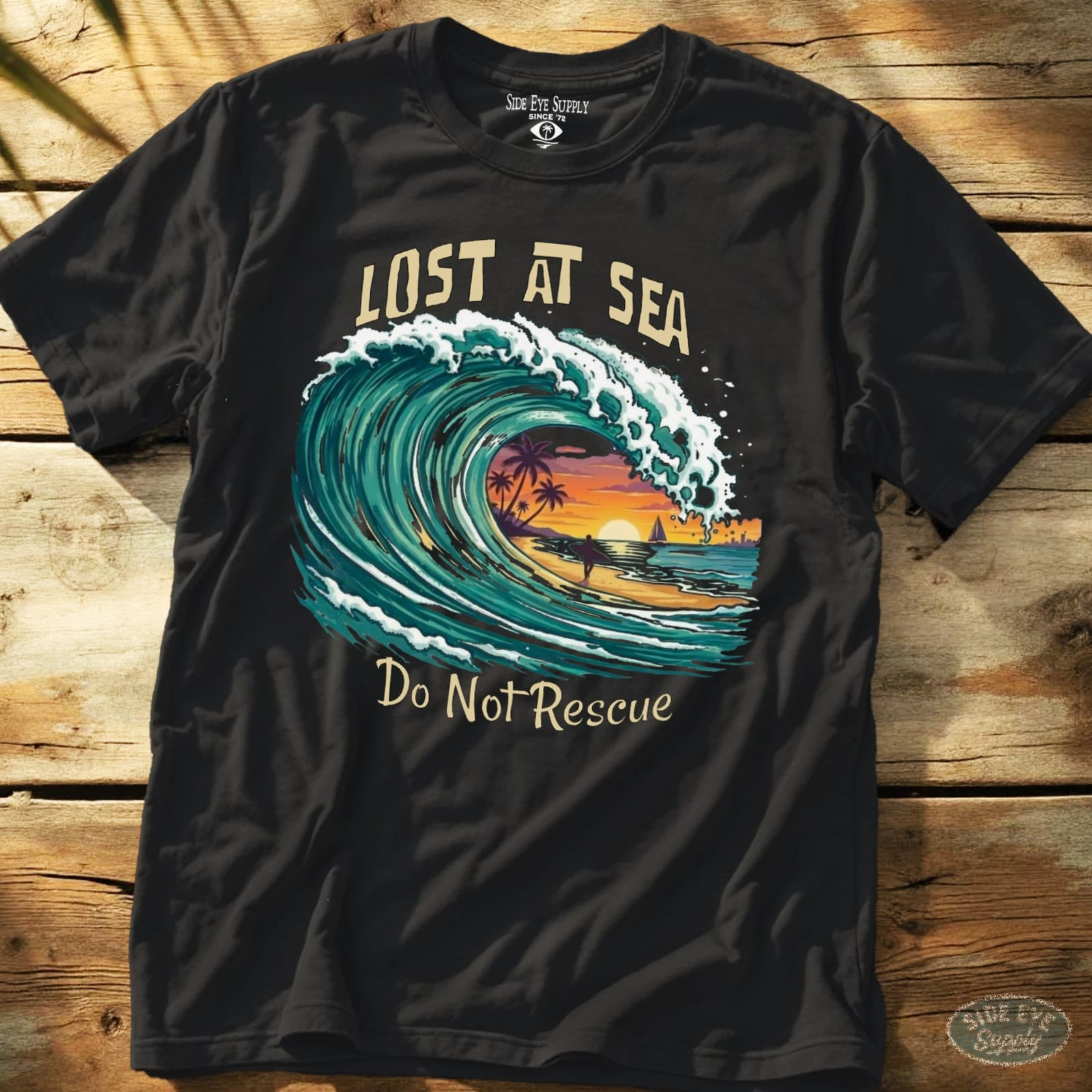 Lost At Sea Tee Black / S - by Side Eye Supply - Surf Beach Life Apparel