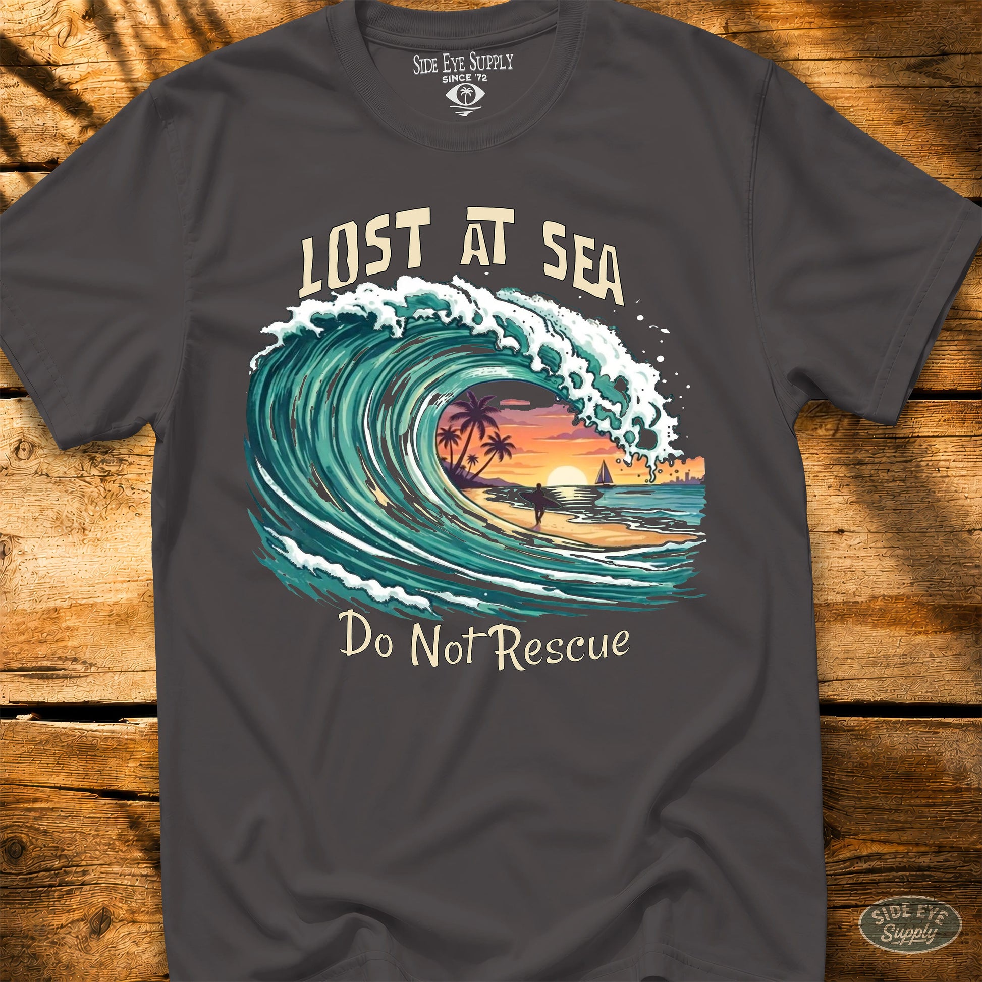 Lost At Sea Tee Charcoal / S - by Side Eye Supply - Surf Beach Life Apparel