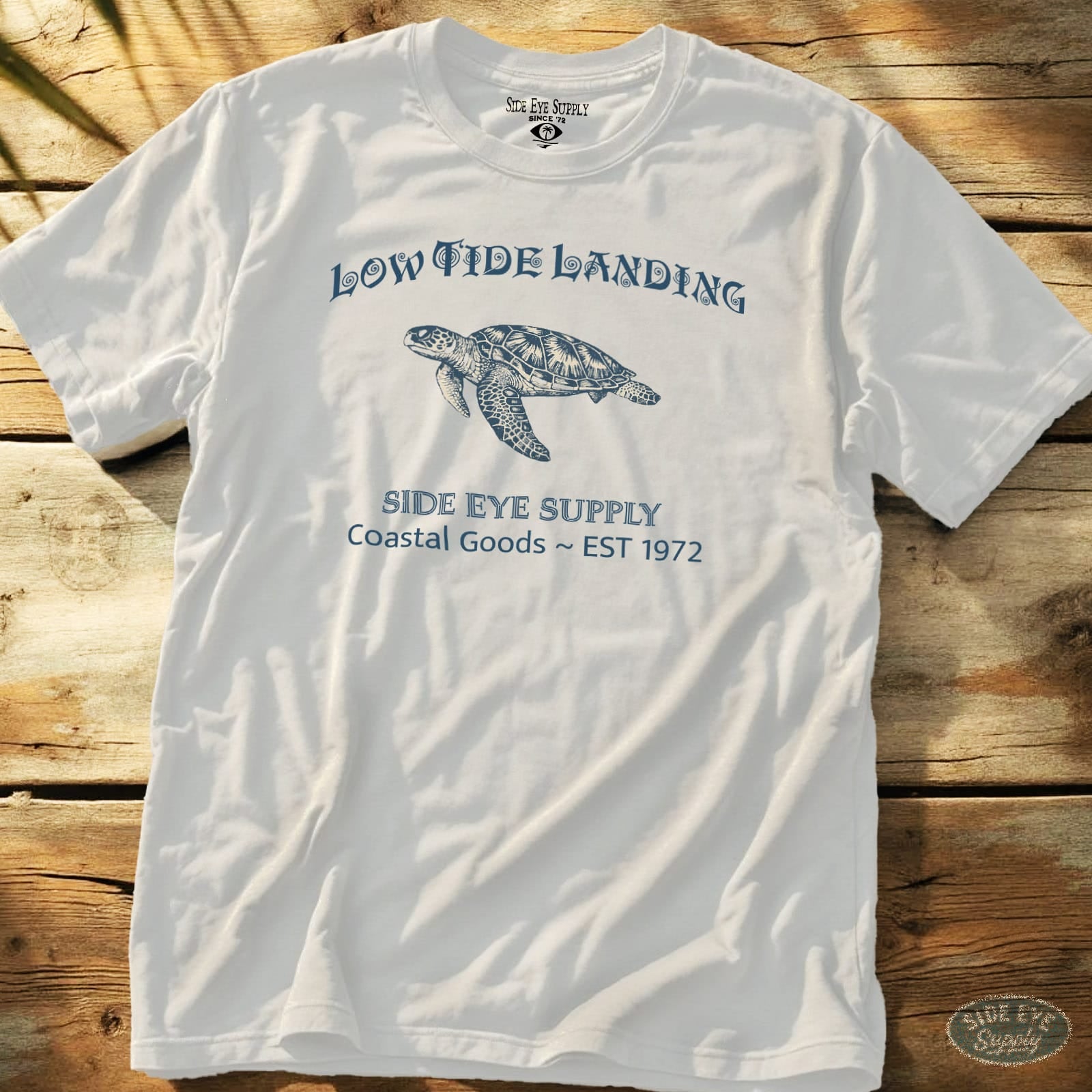 Low Tide Landing Tee White / S - by Side Eye Supply - Surf Beach Life Apparel