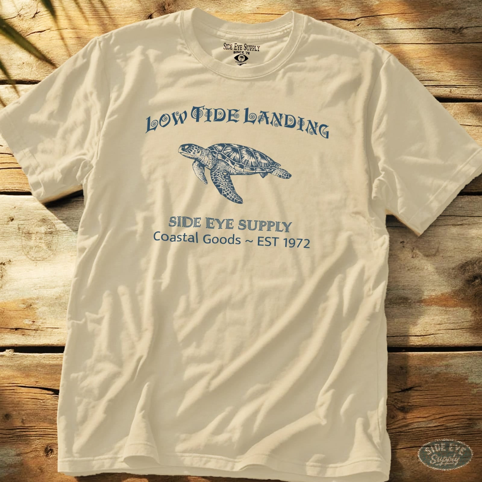 Low Tide Landing Tee Natural / S - by Side Eye Supply - Surf Beach Life Apparel