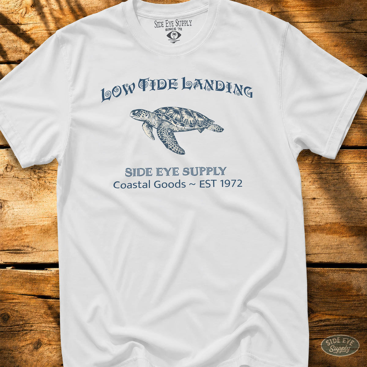 Low Tide Landing Tee White / S - by Side Eye Supply - Surf Beach Life Apparel