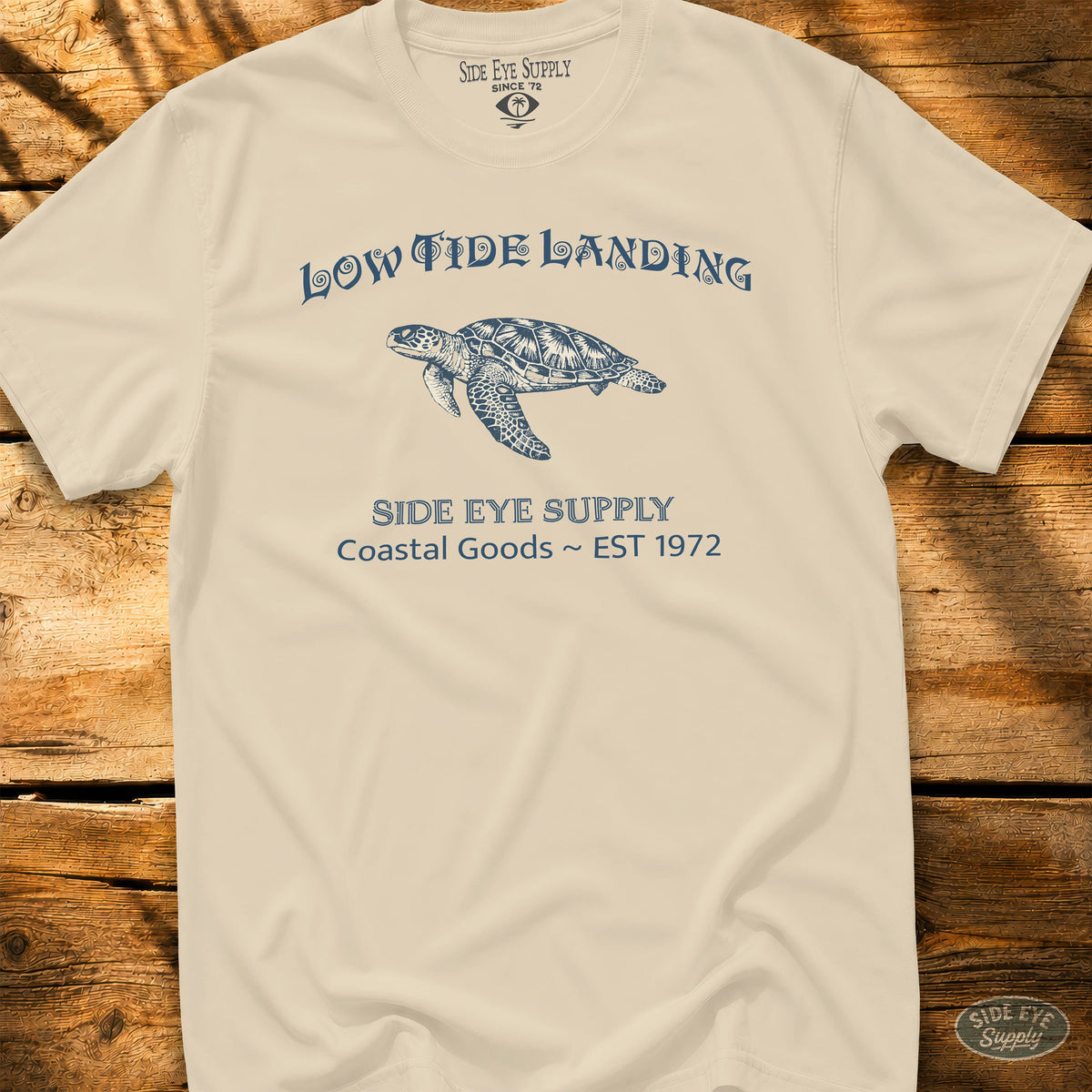 Low Tide Landing Tee Natural / S - by Side Eye Supply - Surf Beach Life Apparel