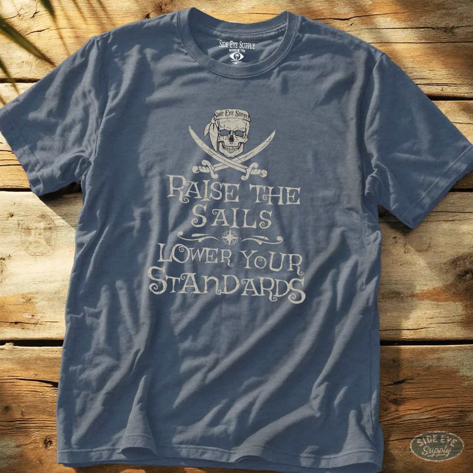 Lower Standards Tee Heather Indigo / S - by Side Eye Supply - Surf Beach Life Apparel