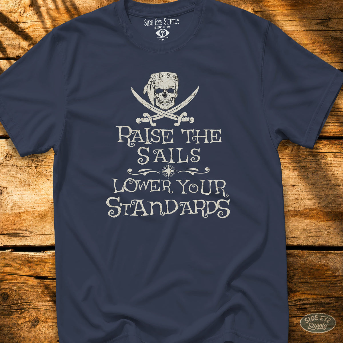 Lower Standards Tee Navy / S - by Side Eye Supply - Surf Beach Life Apparel