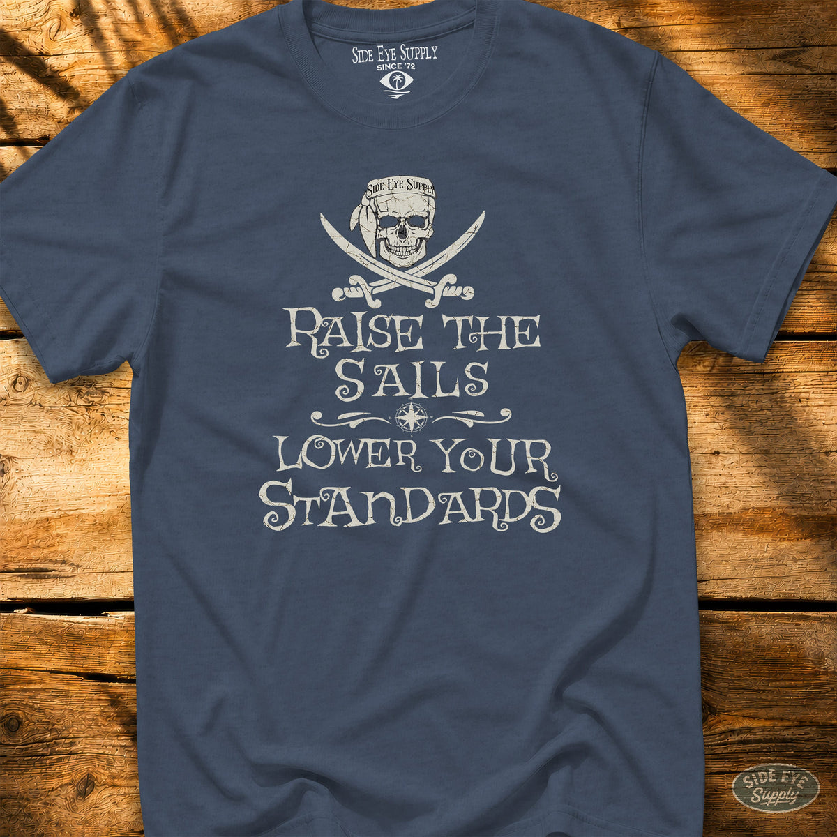 Lower Standards Tee Heather Indigo / S - by Side Eye Supply - Surf Beach Life Apparel