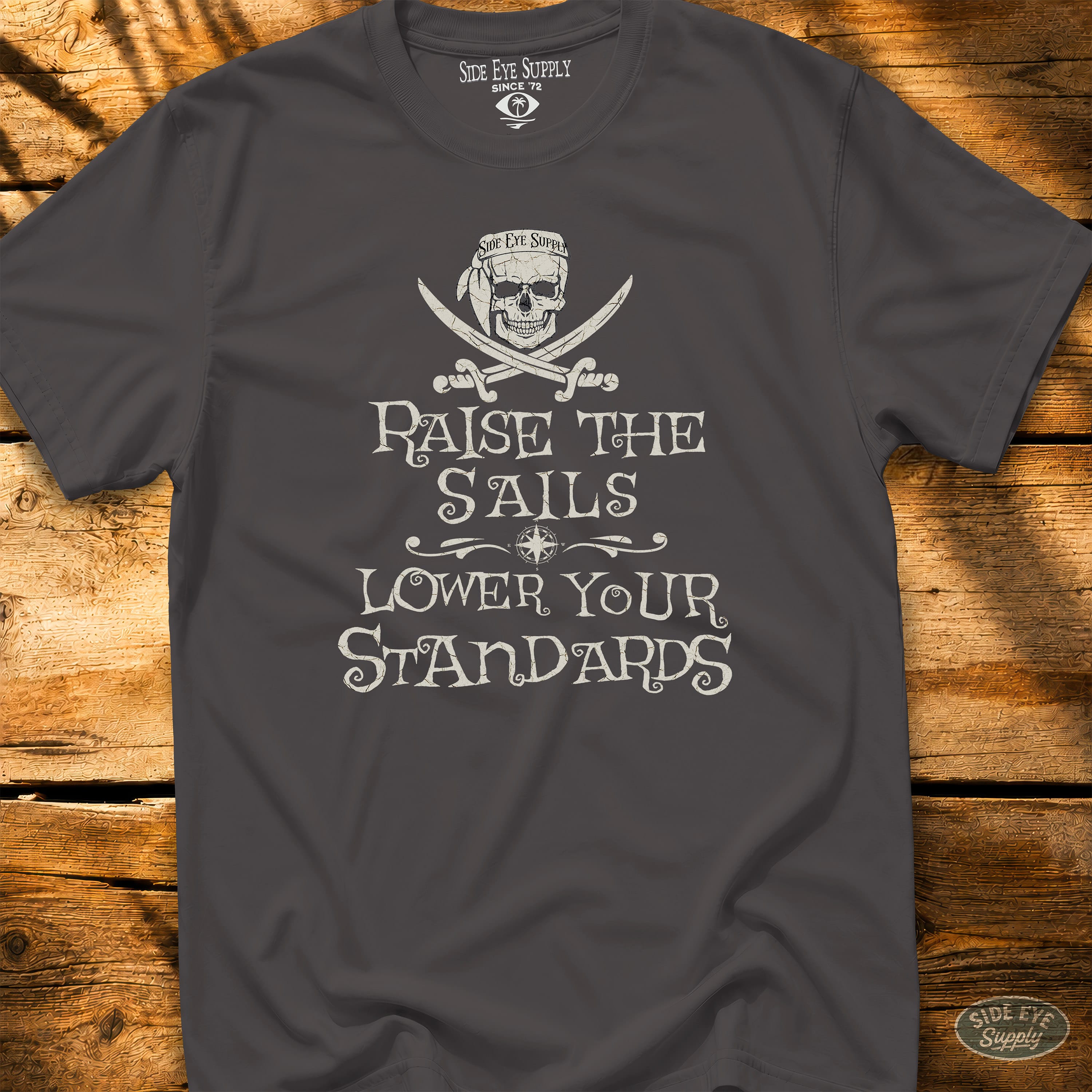 Lower Standards Tee Charcoal / S - by Side Eye Supply - Surf Beach Life Apparel