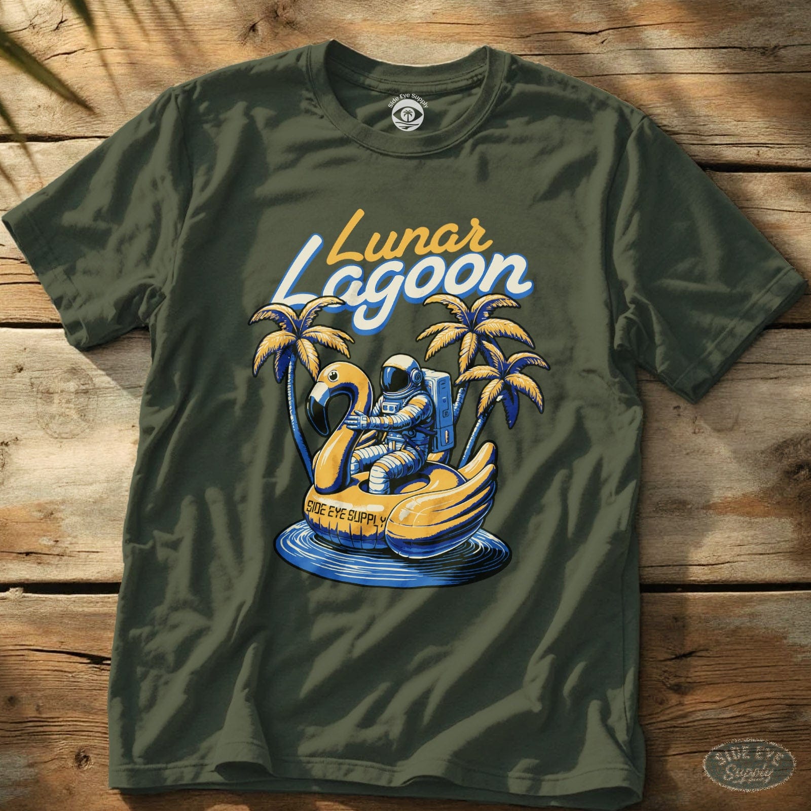 Lunar Lagoon Tee Military Green / S - by Side Eye Supply - Surf Beach Life Apparel