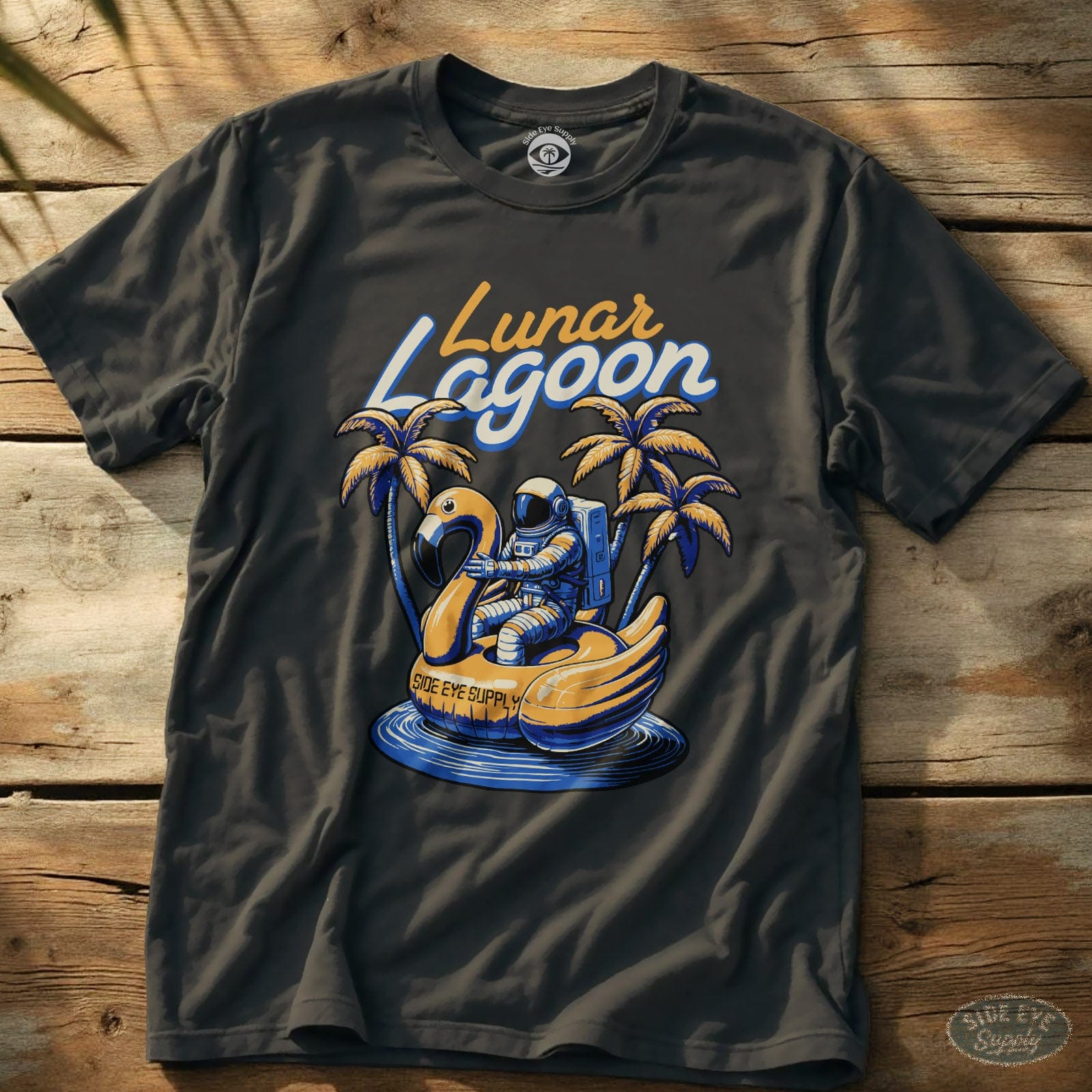 Lunar Lagoon Tee Charcoal / S - by Side Eye Supply - Surf Beach Life Apparel