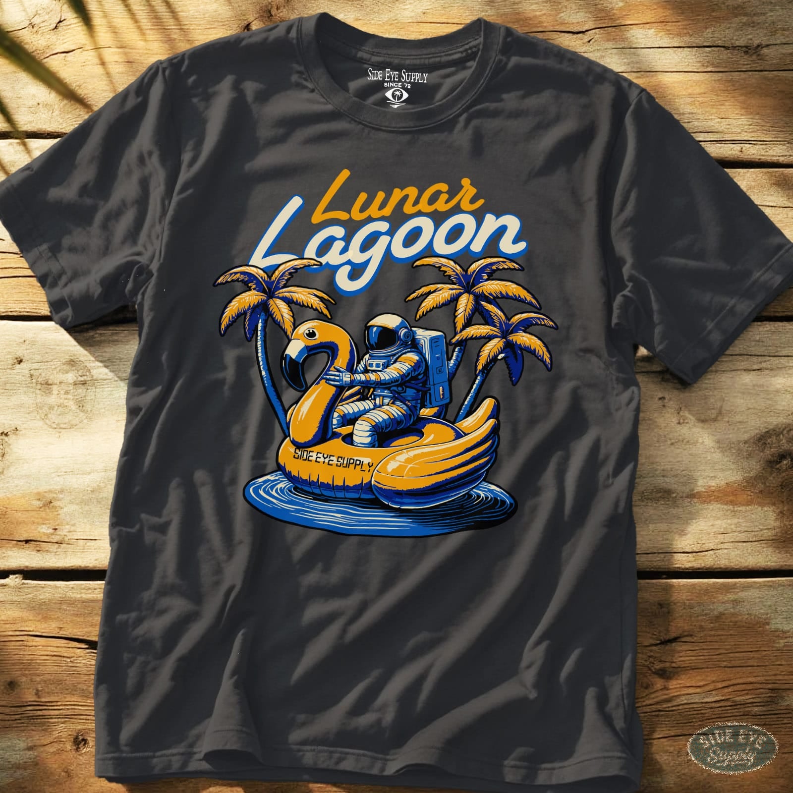 Lunar Lagoon Tee Charcoal / S - by Side Eye Supply - Surf Beach Life Apparel