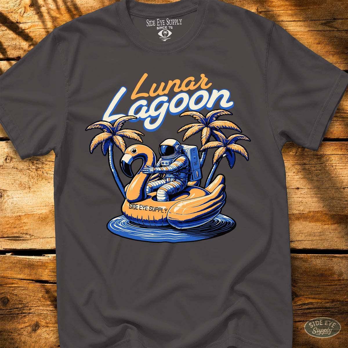 Lunar Lagoon Tee Charcoal / S - by Side Eye Supply - Surf Beach Life Apparel