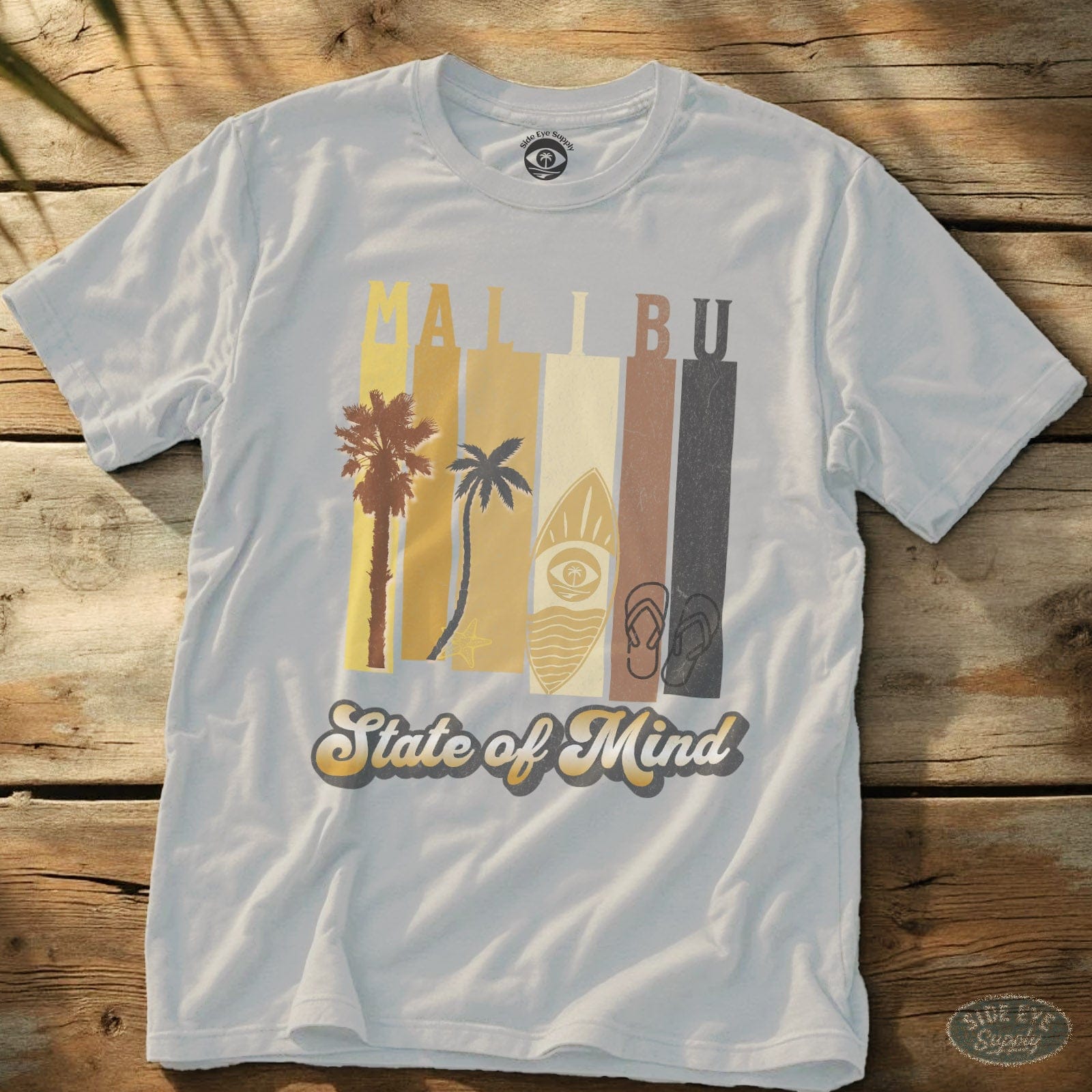 Malibu State of Mind Tee (Gold Rush Edition) White / S - by Side Eye Supply - Surf Beach Life Apparel