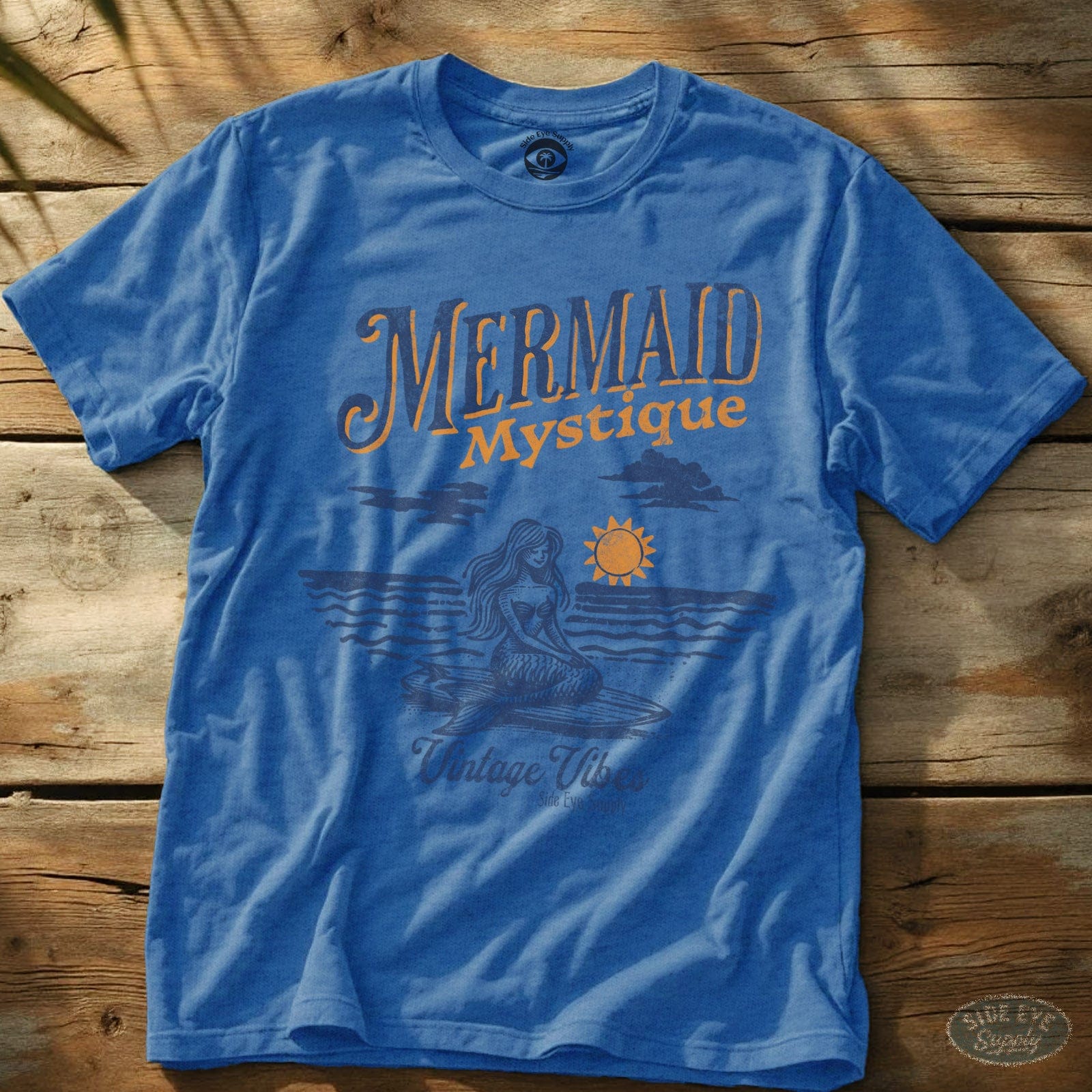 Mermaid Mystique Tee Heather Royal / S - by Side Eye Supply - Surf Beach Life Apparel