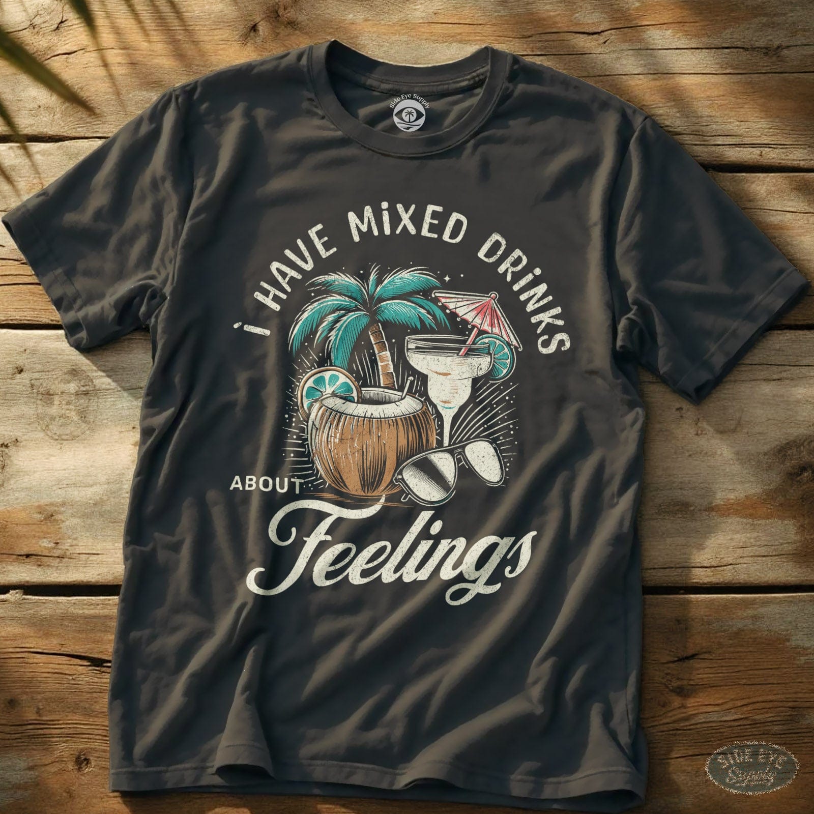 Mixed Drinks Tee Charcoal / S - by Side Eye Supply - Surf Beach Life Apparel