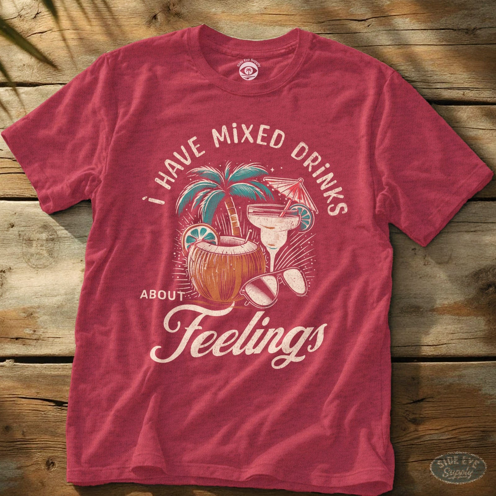 Mixed Drinks Tee Heather Red / S - by Side Eye Supply - Surf Beach Life Apparel
