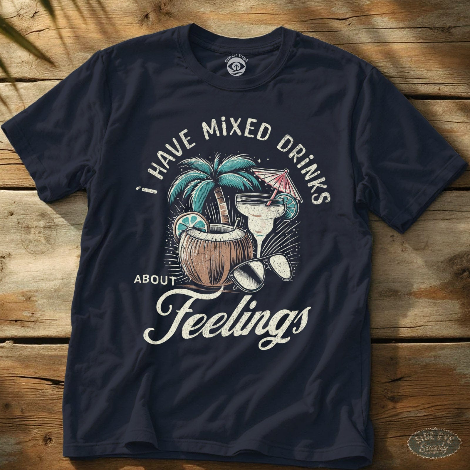 Mixed Drinks Tee Navy / S - by Side Eye Supply - Surf Beach Life Apparel