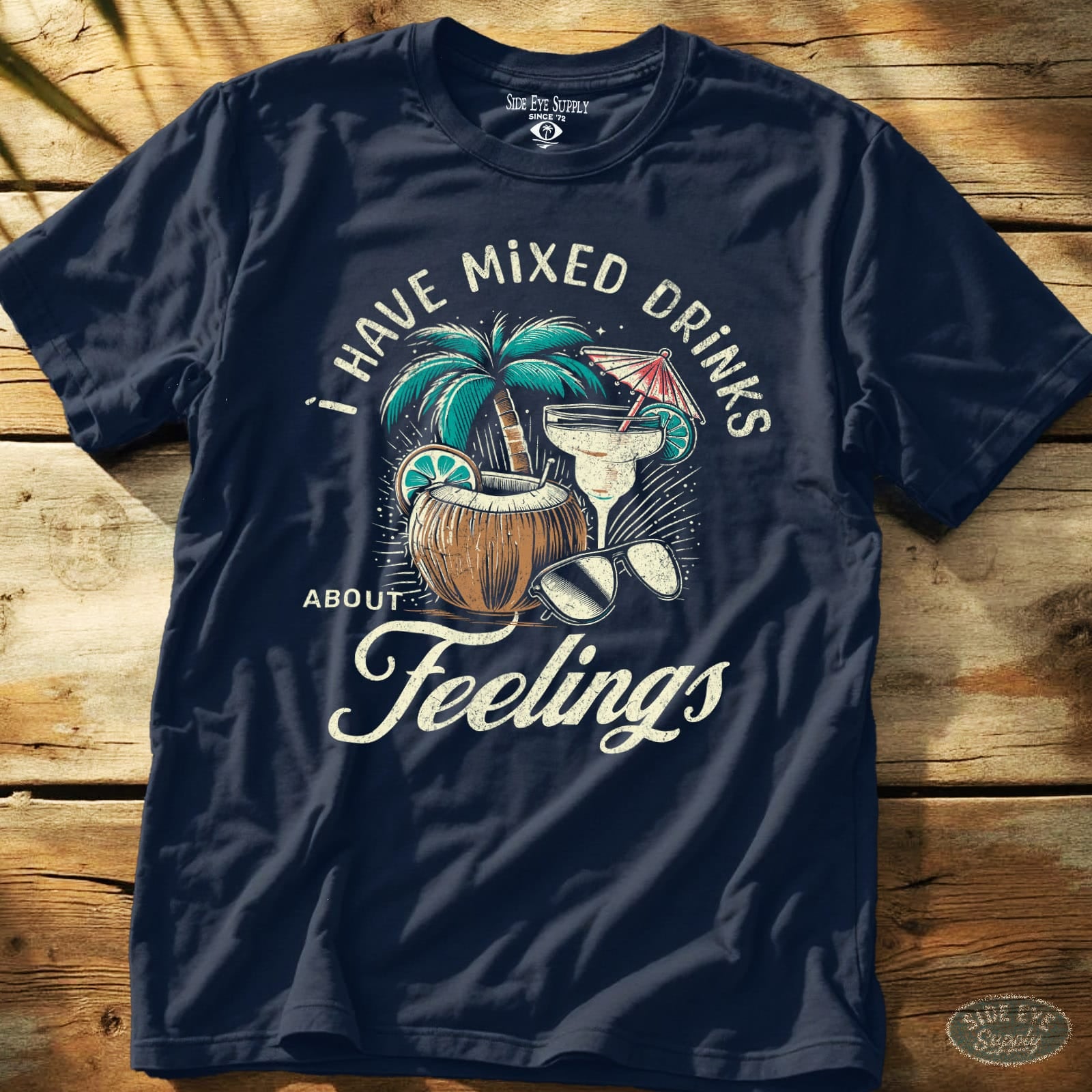 Mixed Drinks Tee Navy / S - by Side Eye Supply - Surf Beach Life Apparel
