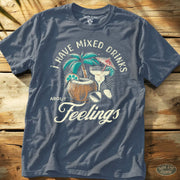 Mixed Drinks Tee Heather Indigo / S - by Side Eye Supply - Surf Beach Life Apparel